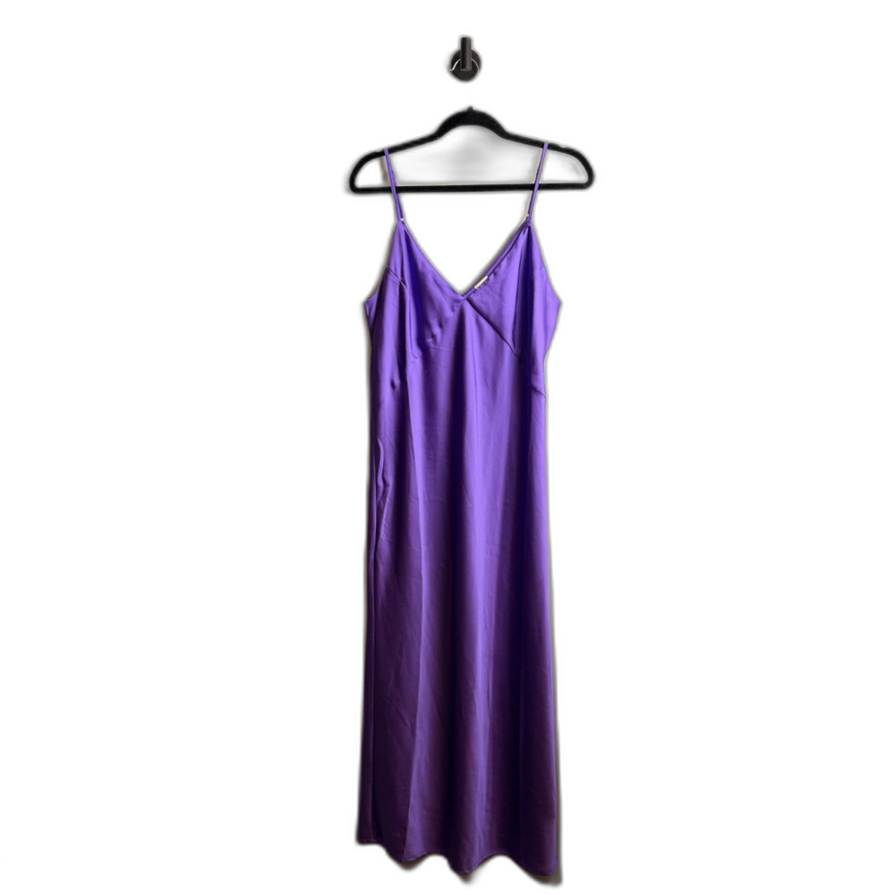 A New Day Purple Satin Maxi Dress Size Large Sleeveless